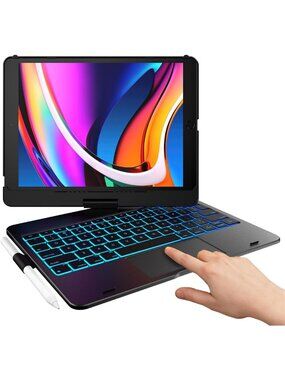 360° Rotating Touch Keyboard Case for iPad 9th/8th/7th Gen - Versatile